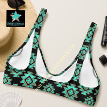 Load image into Gallery viewer, Yeehaw Turquoise Aztec Bikini Top