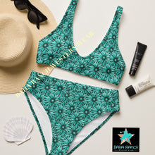 Load image into Gallery viewer, Yeehaw Turquoise Floral Leather Print Bikini