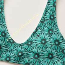 Load image into Gallery viewer, Yeehaw Turquoise Floral Leather Print Bikini