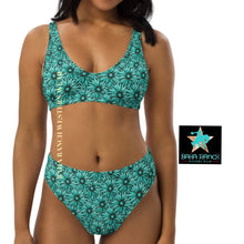 Load image into Gallery viewer, Yeehaw Turquoise Floral Leather Print Bikini