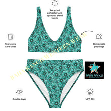 Load image into Gallery viewer, Yeehaw Turquoise Floral Leather Print Bikini