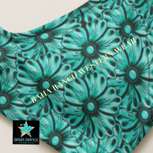 Load image into Gallery viewer, Yeehaw Turquoise Floral Leather Print Bikini Top