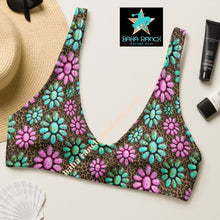 Load image into Gallery viewer, Yeehaw Pink Turquoise Cowgirl Bikini Top