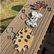 Load image into Gallery viewer, Genuine Hair-On-Hide Keychain – Single-Sided Cowhide Shapes