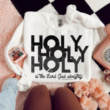 Load image into Gallery viewer, Holy Holy Holy Christian Bible Verse (Revelation 4:8) Kids–Adult Gildan White Shirt – Graphic Tee, Long Sleeve & Crewneck.