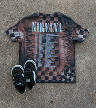 Load image into Gallery viewer, Upcycled by Katie: Nirvana Smiley Face Tee – Hand-Bleached One-of-a-Kind (5T) Shirt – Graphic Tee