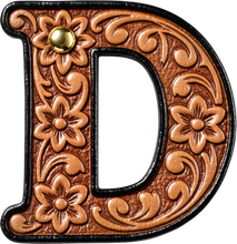 Load image into Gallery viewer, Monogrammed Initial Western Leather Look Saddle Longhorn Cowboy Cowgirl Kitchen Dish Towels Made in America
