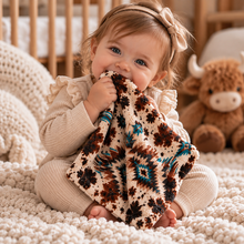 Load image into Gallery viewer, Turquoise Trails Western Plush Lovey Blanket
