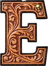 Load image into Gallery viewer, Monogrammed Initial Western Leather Look Saddle Longhorn Cowboy Cowgirl Kitchen Dish Towels Made in America