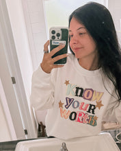 Load image into Gallery viewer, Know your worth tee or sweatshirt