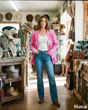 Load image into Gallery viewer, Baha Ranch Hot Pink YEEHAW Rhinestone Cowgirl Blazer