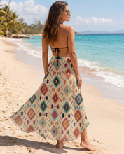 Load image into Gallery viewer, Baha Ranch Cream Aztec Beach Swim Coverup Skirt