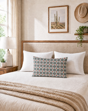 Load image into Gallery viewer, Baha Ranch Teal Aztec Pillowcase Made in America