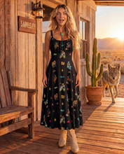 Load image into Gallery viewer, Baha Ranch The Last Roundup Country Western Prairie Dress in black