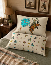 Load image into Gallery viewer, Baha Ranch The Last Roundup Bronc Rider Wild West Pillow Case Made in America