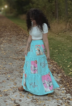 Load image into Gallery viewer, Baha Ranch Retro Pop Western Prairie Maxi Skirt
