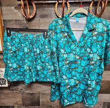 Load image into Gallery viewer, All Turquoise Women's Pajama Set