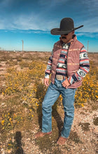 Load image into Gallery viewer, Light Brown Aztec Men's Puffy Vest