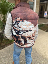 Load image into Gallery viewer, Cowboy in Desert Men's Puffy Vest
