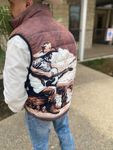 Load image into Gallery viewer, Cowboy in Desert Men's Puffy Vest