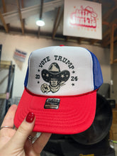 Load image into Gallery viewer, Vote Trump Cowboy Trucker Hat