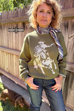 Load image into Gallery viewer, DS OLIVE Wild & Western Sweater