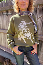 Load image into Gallery viewer, DS OLIVE Wild & Western Sweater