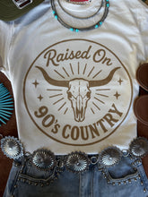 Load image into Gallery viewer, Raised On 90's Country Steer Skull Graphic Tee