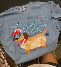 Load image into Gallery viewer, Bad Day to Be a Hotdog Graphic Tee | Patriotic Dachshund Shirt | 4th of July Funny Dog Tee | Summer Lake Shirt