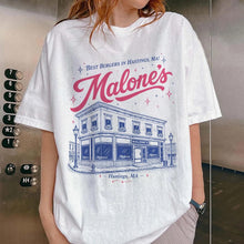 Load image into Gallery viewer, Malone's Burgers Graphic Tee | Hockey Romance Book Shirt