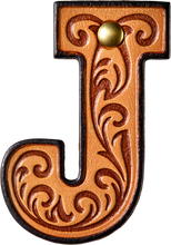 Load image into Gallery viewer, Monogrammed Initial Western Leather Look Saddle Longhorn Cowboy Cowgirl Kitchen Dish Towels Made in America