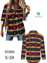 Load image into Gallery viewer, Baha Ranch Colores de Mexico Serape Button up Blouse