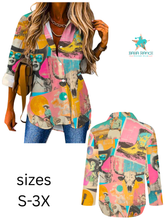 Load image into Gallery viewer, Pop Western Retro Cowgirl Collage Button Up Blouse