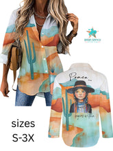 Load image into Gallery viewer, Baha Ranch Peace Within Desert Cactus Button Up Blouse