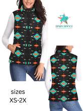 Load image into Gallery viewer, Turquoise Orange Aztec Women's Western Puffy Vest
