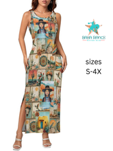 Load image into Gallery viewer, Colores de Mexico Pictures of the Southwest Sleeveless Bodycon Side Slit Long Dress