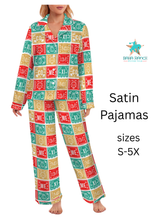 Load image into Gallery viewer, Colores De Mexico Picado Womens Satin Pajamas