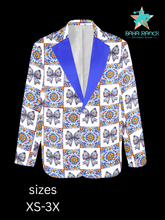 Load image into Gallery viewer, Blue Bow Talavera Floral Blazer