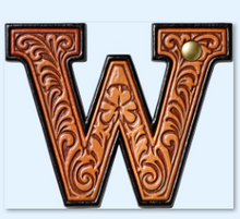 Load image into Gallery viewer, Monogrammed Initial Western Leather Look Saddle Longhorn Cowboy Cowgirl Kitchen Dish Towels Made in America