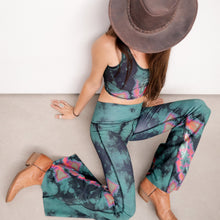 Load image into Gallery viewer, Eagle Feather Green Crop Bell Bottom