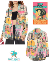 Load image into Gallery viewer, Baha Ranch Retro Pop Western Collage Blazer