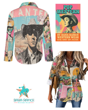 Load image into Gallery viewer, Pop Western Wanted Collage Button Up Shirt