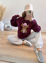 Load image into Gallery viewer, REG DP checker highland cow tee or sweatshirt