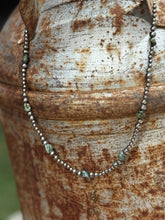 Load image into Gallery viewer, Sterling Silver Turquoise Flat Bead Necklace