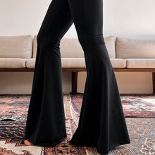 Load image into Gallery viewer, Solid Black Crop Bell Bottom ♡