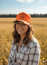 Load image into Gallery viewer, A Little On The Trashy Side Orange Camo Trucker Hat