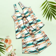 Load image into Gallery viewer, Diamond Aztec Tankini Boy Shorts Swim Set