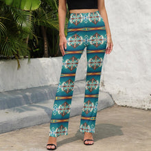 Load image into Gallery viewer, Teal Aztec Flare Pants
