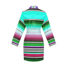 Load image into Gallery viewer, Turquoise Serape Women's Belted Satin Feel Dressing Lounge Robe