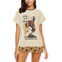 Load image into Gallery viewer, Them Cowboys Women's Western Top and Short Pajama Set